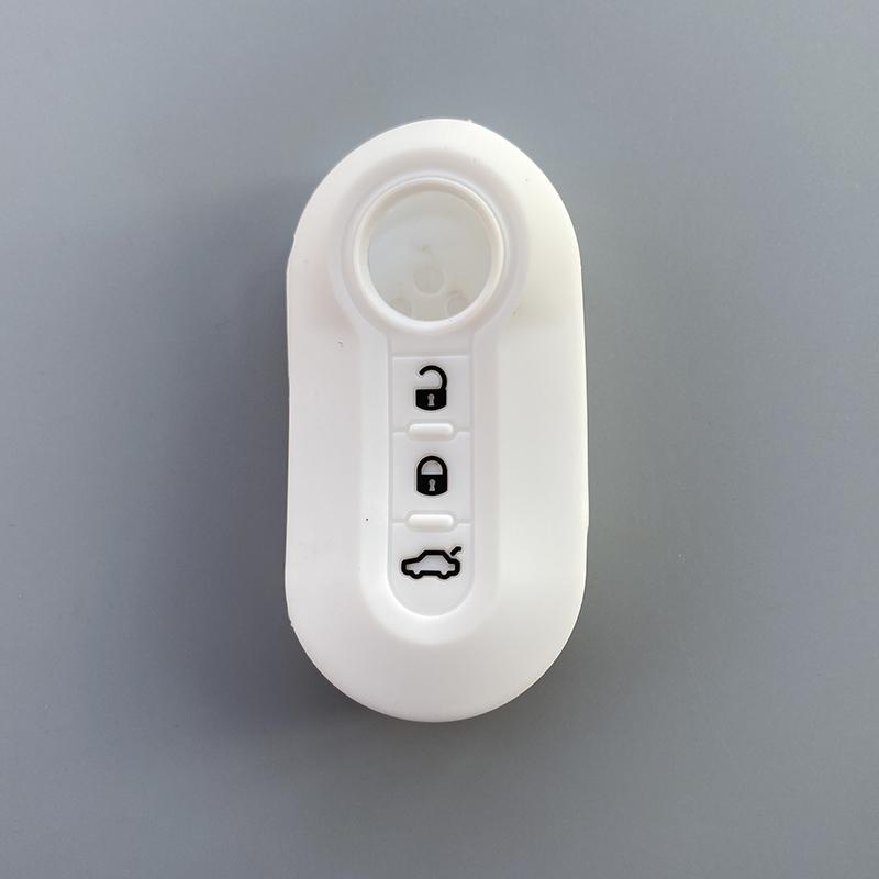 Silicone car key cover case shell for Fiat 500 Punto Panda  Bravo 3 button foldingKey Car Accessories