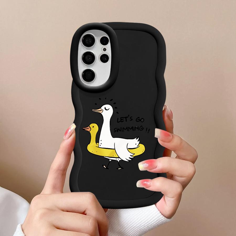 Cartoon Duck Soft Phone Cover Case for Samsung Galaxy S20 FE A26 S23 Plus A25 S22 Ultra S25 S21 S24 A24 A35 A55 A54 A36 A34