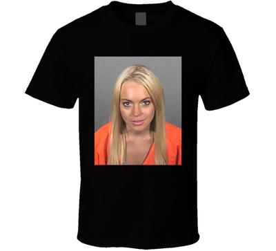 Lindsay Lohan Mugshot Actress Fan T Shirt