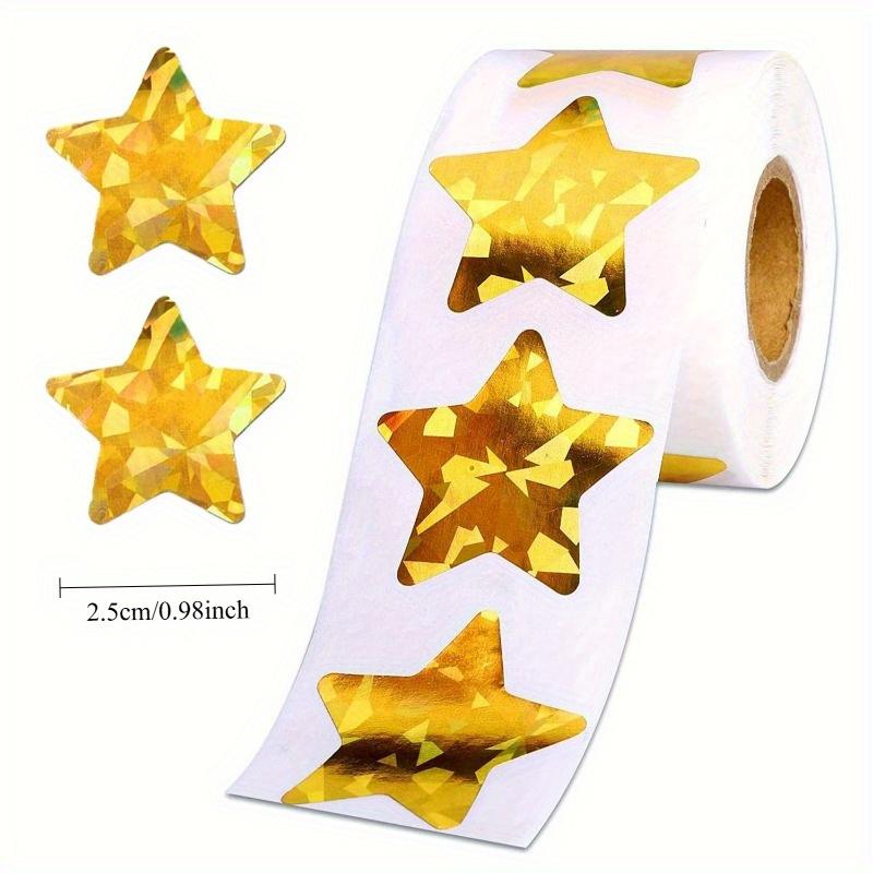 1 rouleau d'autocollants rouleau laser pack d'autocollants série décoration Étoile autocollants auto-adhésifs étiquettes,Autocollant décoratif pour emballage cadeau