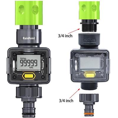 Digitaler Wasserdurchflussmesser RV-Wasserzähler für Gartenschlauch im Freien, Bewässerung, RV-Reise, Messung des Wasserverbrauchs