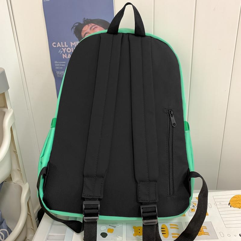 Female Solid Color Backpack Junior Senior High School Student Schoolbag Large Capacity Backpack Girls