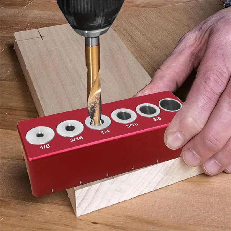 A96I-Round Pipe Punch Positioner Woodworking Self-Centering Pin Fixture Wood Straight Drilling Positioner Positioning Aid