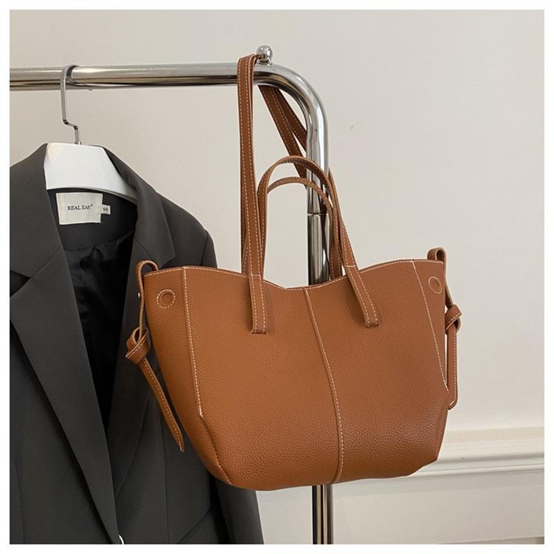 Bags Women's PU Portable Tote Bag 2025 Large Capacity Trendy Fashion Niche High-end Shoulder Bag