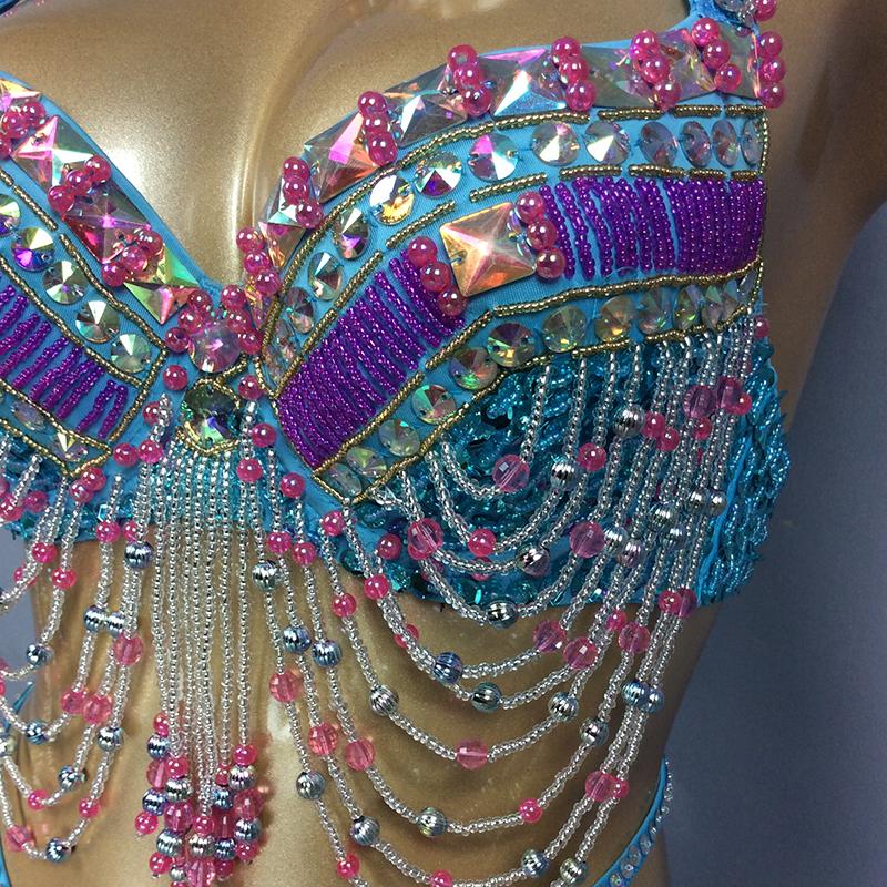 New Women's Belly Dance Costumes Senior Bra Belly Dancing Clothes Bellydance Bead Sequins Bra Top