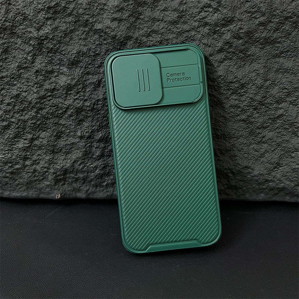 Luxury Slide Camera For MagSafe Magnetic Stripe Armor Case For iPhone 16 15 14 13 12 Pro Max Plus Mini 11 Wireless Charger Cover