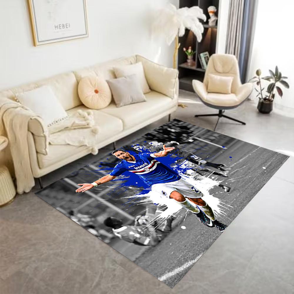 Sampdoria Player Celebration Floor Rug Office Rug Suitable for Bedrooms Playrooms Balcony Kitchen Anti-slip Rug Decorate Offices Best for Christmas