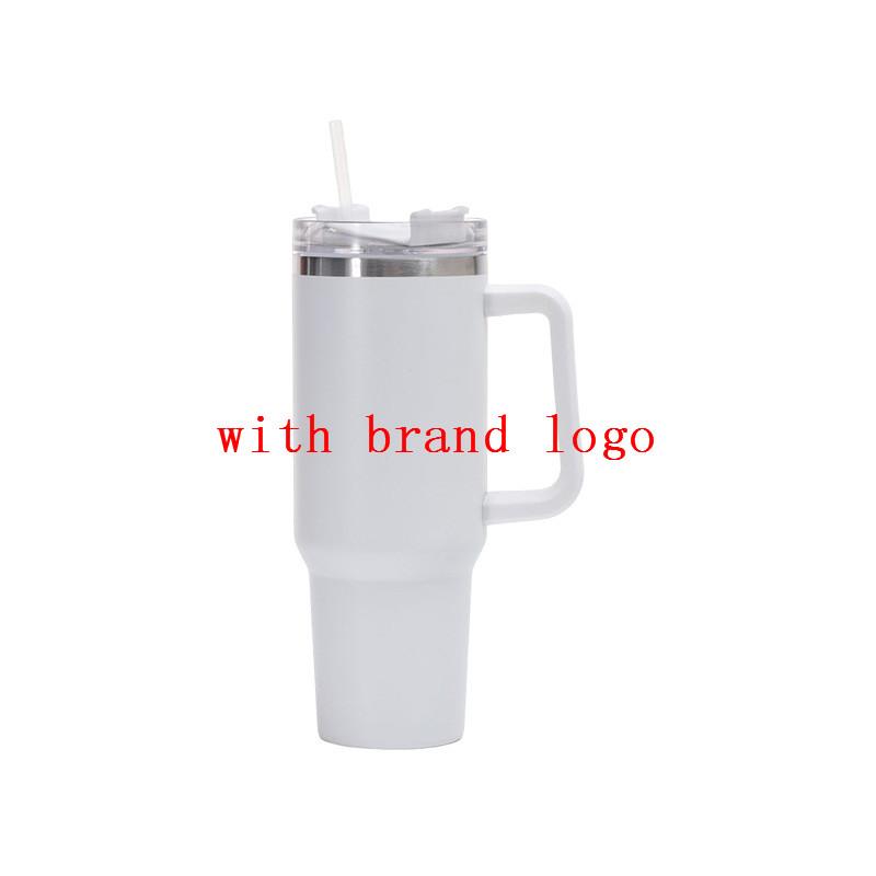 With Logo 40 Oz Tumbler with Handle Insulated Mugs With Lids and Straws Stainless Steel Coffee Tumbler Cups Water