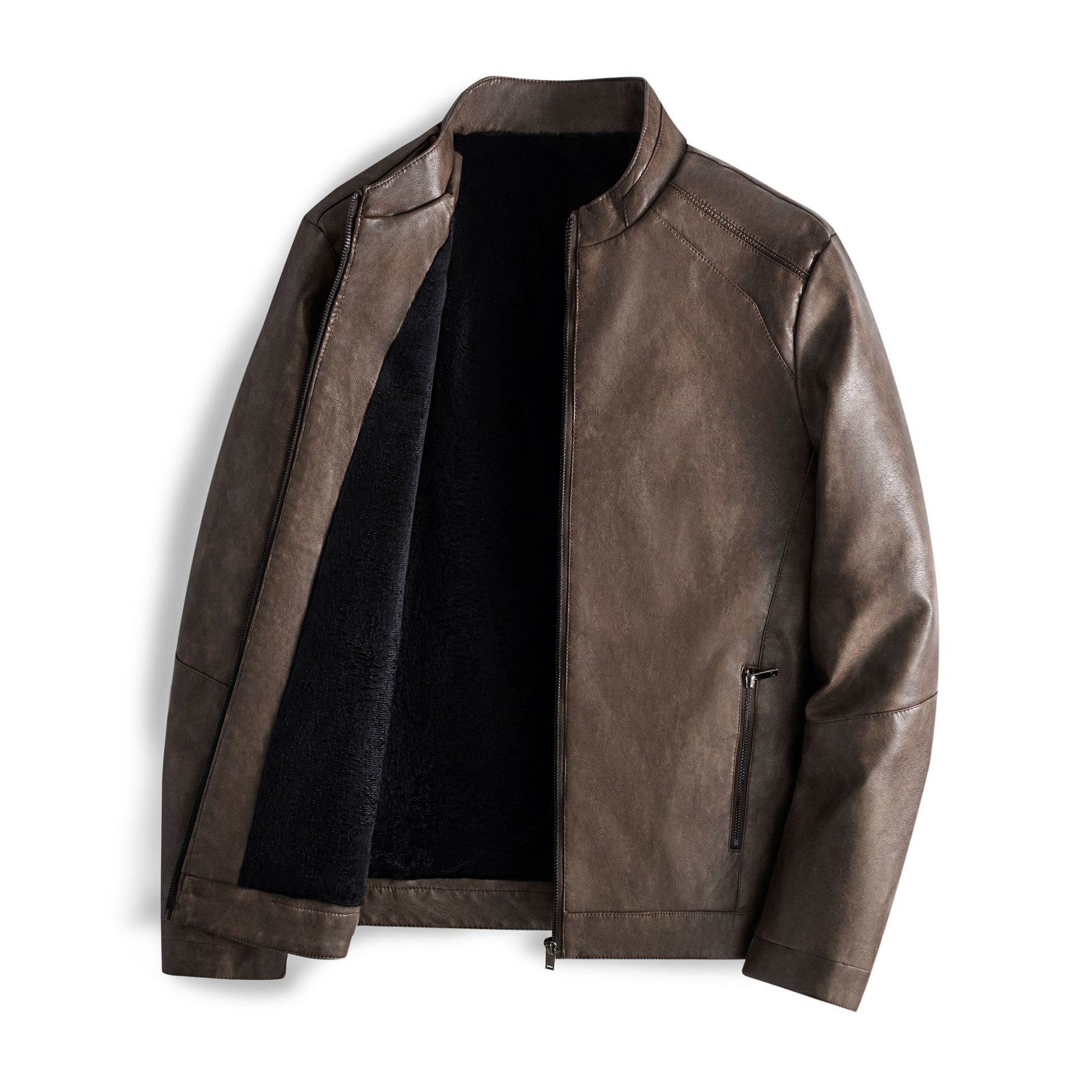 

Плюшевая кожаная куртка для мужчин, свободная и модная в американском стиле для велоспорта, мотоцикла, повседневная, из искусственной кожи 4XL