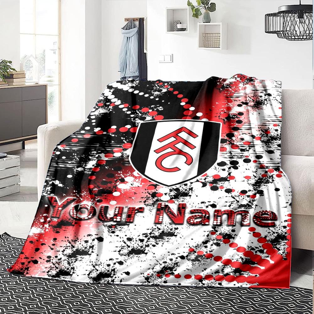 Name Custom Fulham FC Print Flannel Blanket High Quality Warm Comfortable Cover for All Seasons Perfect for Gifts Home Decor