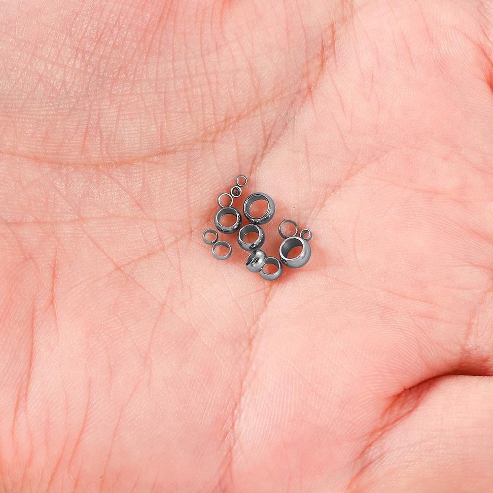 100/120Pcs/lot Stainless steel Crimp End Beads End Stopper Spacer Terminators Tips For Diy Jewelry Making Findings Accessories