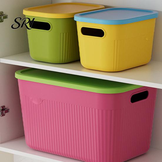 Balkon Tuinbenodigdheden Container Opbergdoos met Handvat en Deksel Organizer Ruimtebesparend Stapelbaar voor Keuken Slaapkamer Studentenkamer