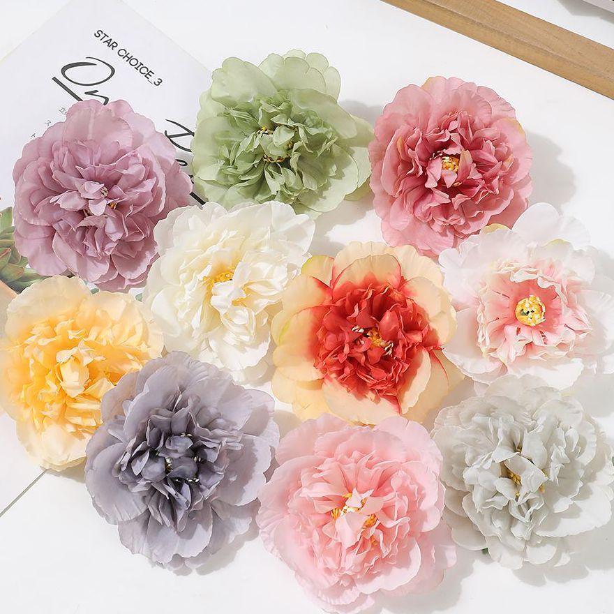 2/5 Stück 11CM Pfingstrosen Kunstblumen Kopf Seidenrosenblüten Für Hochzeit Zuhause Zimmer Dekoration Künstliche Blume DIY Kranz Zubehör