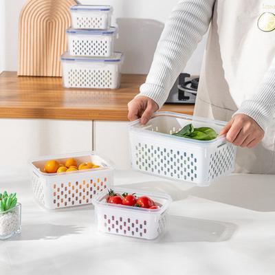 Contenitore per Alimenti per Frigorifero Scatola per Frutta con Scolapasta Rimovibile Organizer per Frigorifero per Insalata Frutti di Bosco Verdure Freschezza