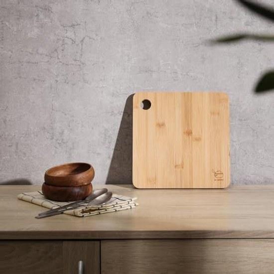 Fuji Boeki Pot Holder That Can Also Be Used As Cutting Board Bamboo Width 21cm Depth Thickness 1cm 31409