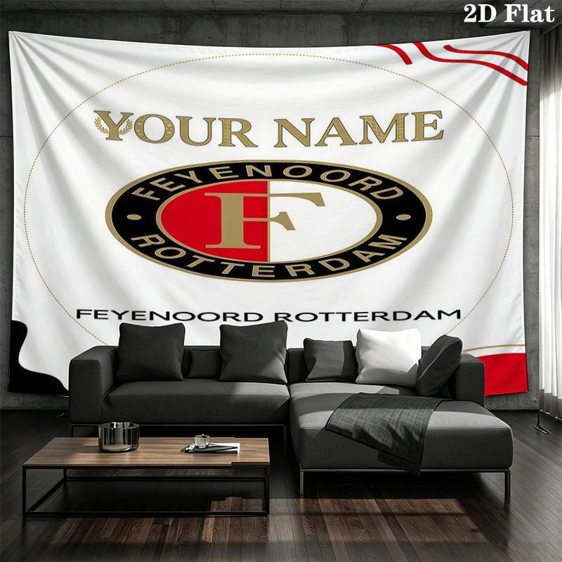 Feyenoord Custom Name Wall Tapestry Aesthetic Wall Hanging Printed Fabric Blanket Decorative Tapestries For Bedroom Living Room Home Decor