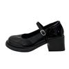 New Style Round Toe Elegant Minimalist Buckle Single Shoe 2025 Retro Shoes Women Fashionable Versatile Thick Bottom Shoes