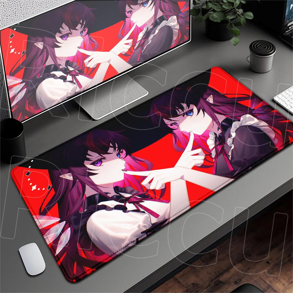 Laptop Tabletop Carpet Hololive Irys Cute Girl Mousepad Large Rubber Notebook Keyboard Mouse Mat Locking Edge Office Rug 90x40cm