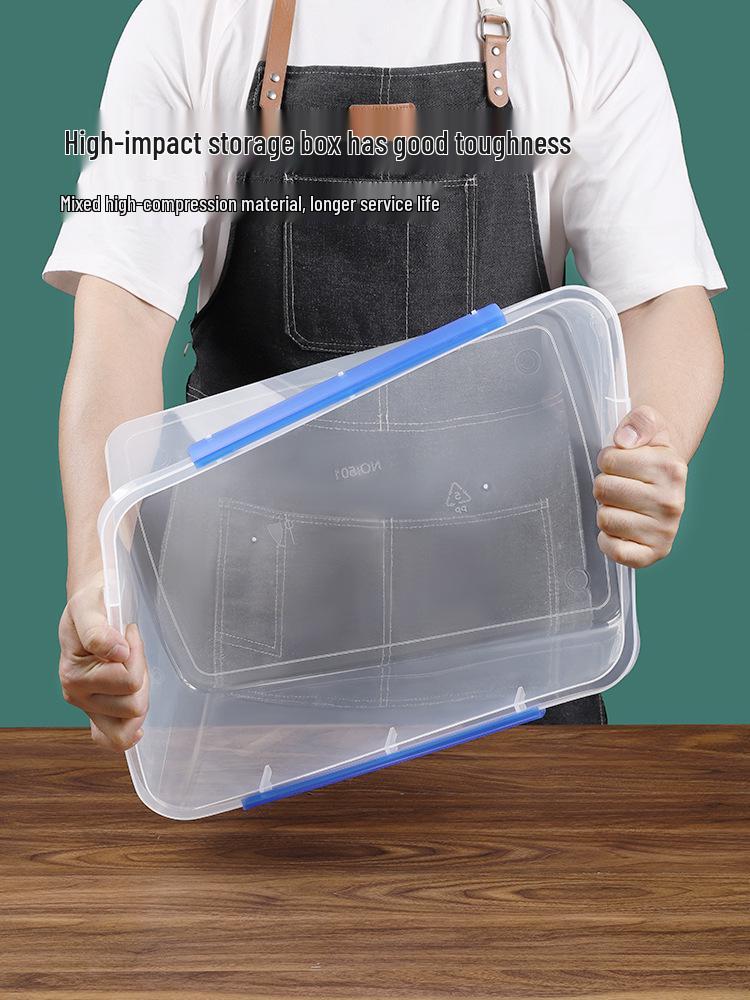Rectangular Transparent Food-Grade Plastic Storage Box with Lid for Microwave and Refrigerator