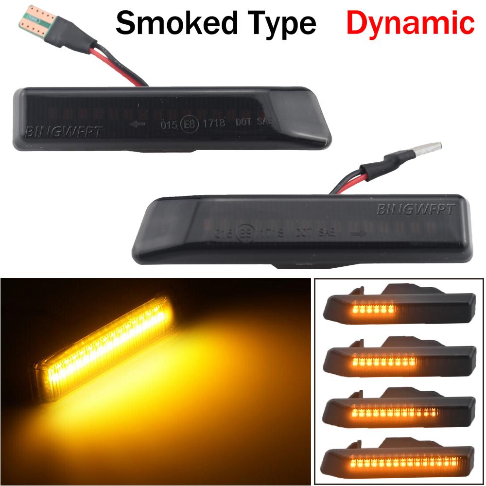 2pcs Flowing Dynamic LED Turn Signal Lights Side Marker Indicator Blinker For BMW X5 E53 1999-2006 E36 63132492179 63137164491