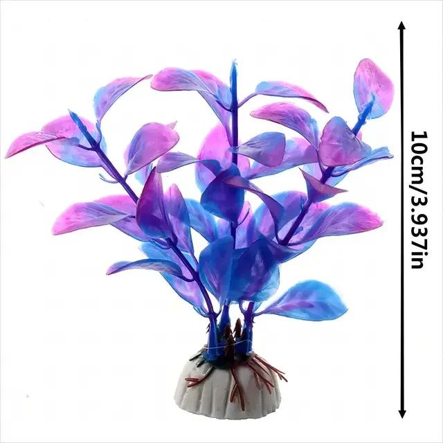 

1 шт. Пластикова прикраса для акваріума Штучні водні рослини Ландшафтний дизайн акваріума Квіти Водні симуляційні рослинні прикраси фіолетовий