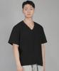 Seinteukeulu V-Neck Plain Short Sleeve T-Shirt Bvs-823 Black