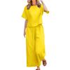 2025 Blue Plus Size Women's Short-Sleeved Two-Piece Casual Fashion Suit - European & Southeast Asian Style