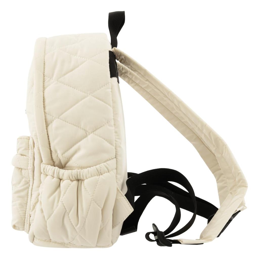 Paul Joe Accessories Quilted Backpack with Embroidered Cat Ivory & PJA-B1094 Design,