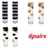 6 Pairs Autumn Winter Coral Velvet Socks Cute Cat Claw Socks For Women Girls Middle Tube Thickened Sleep Socks Home Floor Socks