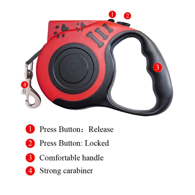 Automatic Retractable Dog Leash With LED Flashlight Night Glowing Walking Leash Durable Nylon Outdoor Pet Leash Dog Supplies