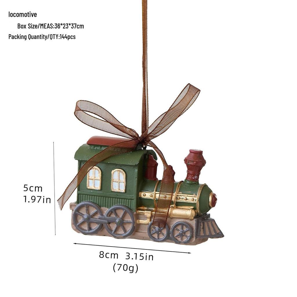 Luxury 3D Retro Resin Christmas Tree Ornaments: Old Man Bell Pendant with Gift Bag