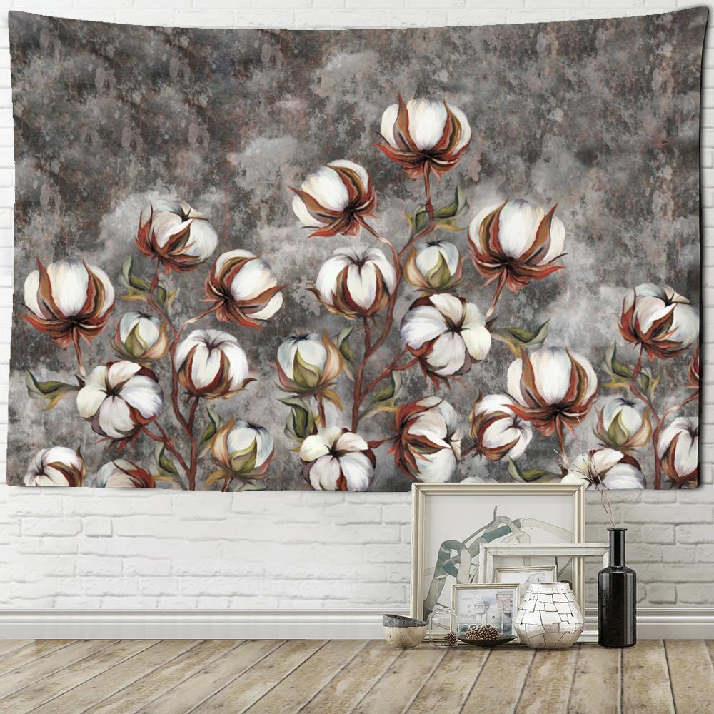 Colorful Cotton Tapestry Wall Hanging Nature Plant Aesthetics Room Boho Tropical Living Room Decor Fabric