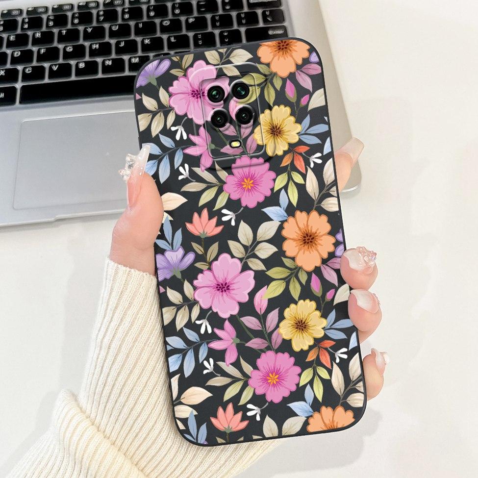 Casing For Redmi Note 9 9S 9Pro 4G Back Cover For Redmi Note 9 Pro Case Cute Cartoon Fashion Flowers Silicone Shockproof Bumper
