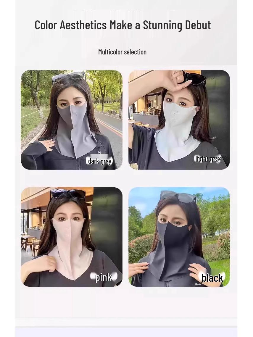 

Lightweight Anti-UV Sun Protection Neck Gaiter & Face Mask for Women - Outdoor Cycling & Summer Use Light Gray - 1 Piece