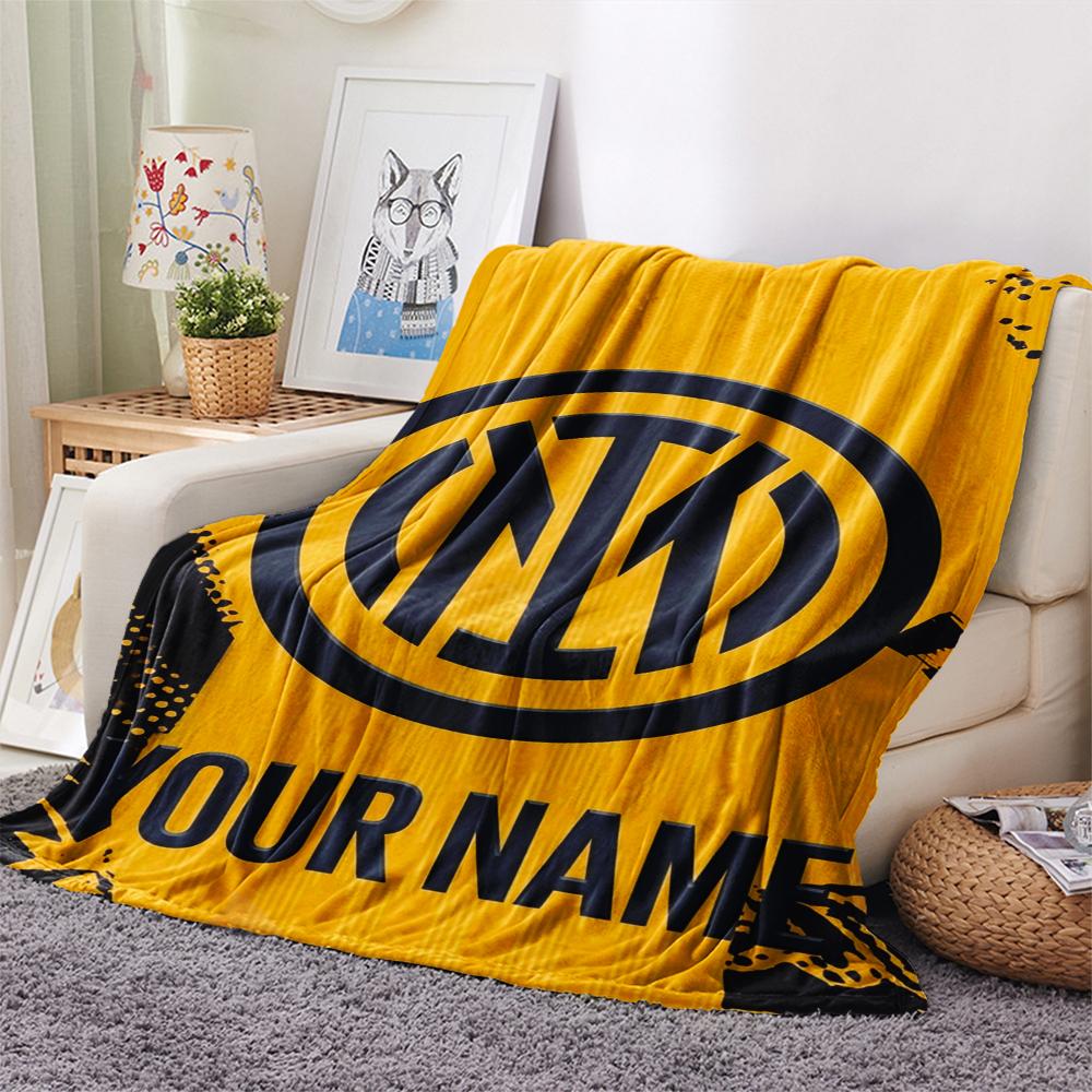 1pz Coperta in Flanella Personalizzata con Nome e Motivo Inter Milan Adatta a Tutte le Stagioni per Arredamento Casa Calore e Comfort Regali Regalo Festivo_xia