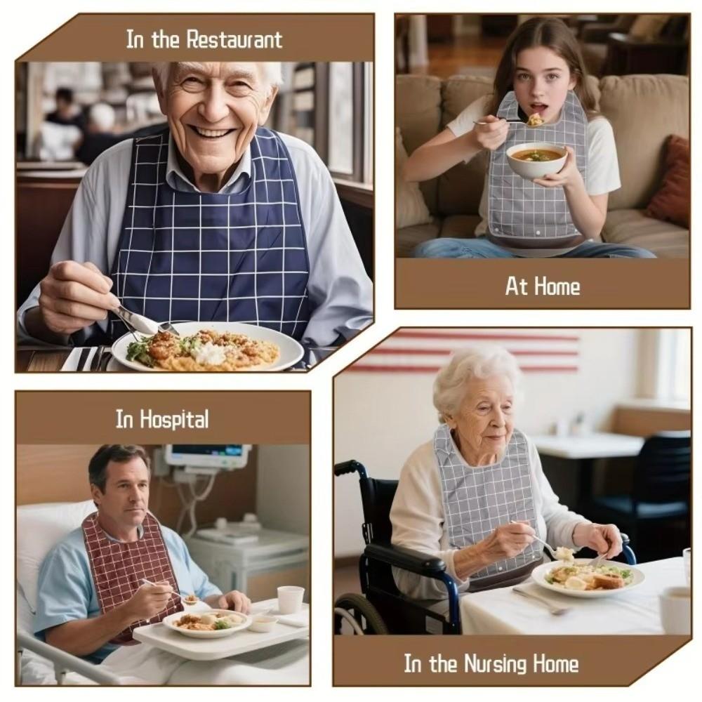Large Size Elderly Bib Waterproof Mealtime Bib Comfortable Adult Feeding Bib Elderly Care