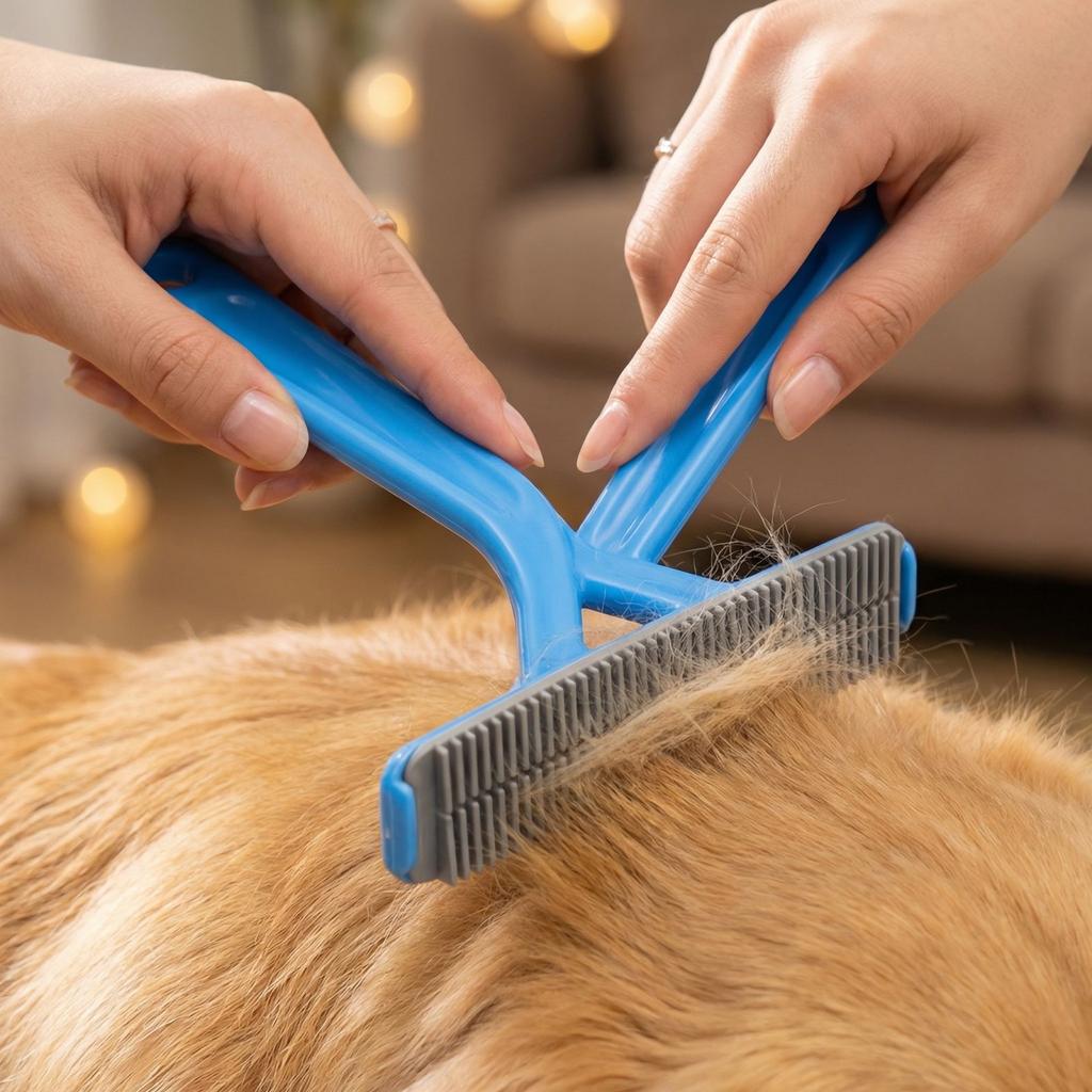 Double Sided Pet Hair Remover Brush for Dog Furniture Clothes Carpet