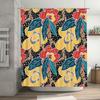 Bright Floral Shower Curtain Waterproof Fabric Bathroom Decor Customizable Size Option Available for Purchase Online