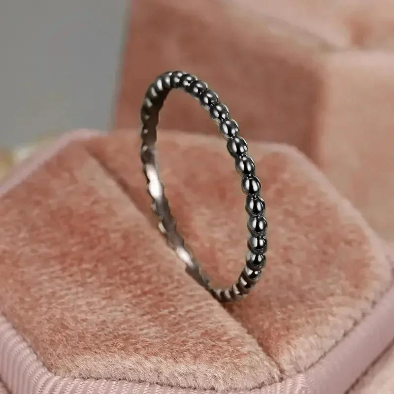 

Women s Fashion Metal Beads Rings Set of 5 Minimalist Versatile Accessories Simple Zircon in 4 Colors 12