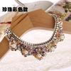 Fashion Wild Retro Beaded Sequins Rhinestones Pearl Lace Collar False Necklace DIY Clothes Shirt Sweater Decoration