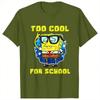 Spongebobs Too Cool for School Wearing Glasses TShirts Unisex Funny 100 Cotton Tee Shirt Crew Neck Short Sleeve T Shirts Tops