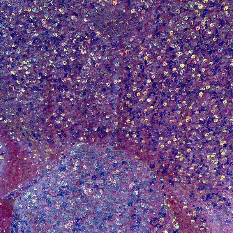 Barevná lesklá flitrová látka Olejově lesklá tylová látka Materiál na svatební šaty Různé styly Domácí flitrová látka Ozdoba oblečení