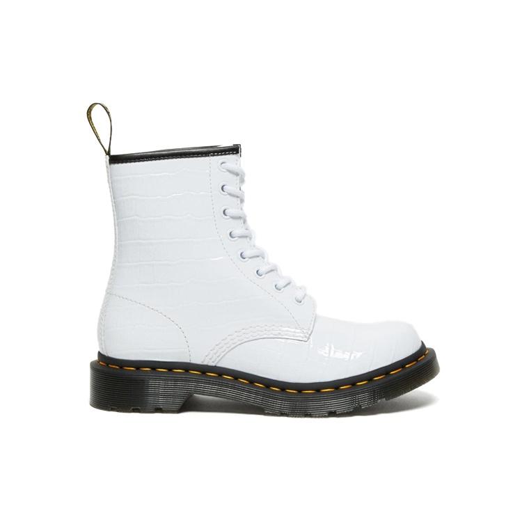 (WMNS) Dr. Martens 1460 Patent Croc Emboss Leather Boots 'White' Women's 26855100