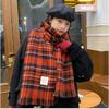 Christmas scarf women's winter senior sense red versatile plaid scarf student thickened warm couple shawl