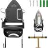 Ironing Board Hanger Wall Mount Ironing Board Holder Wall Mount for Laundry Rooms Storage Organizer, Black