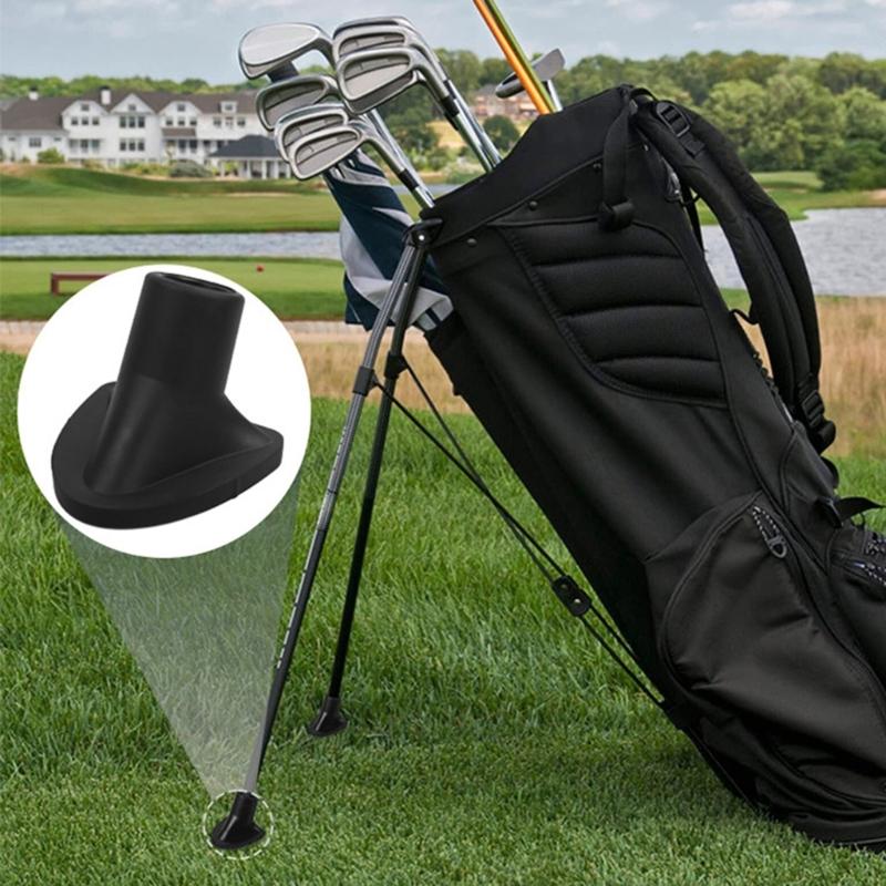 1.26 X 1.42 In Golf Bag Stand Base Pad Set, 4 Black Rubber Replacement Caps for Golfers Who Maintain Their Bag Stand During Practice and Storage