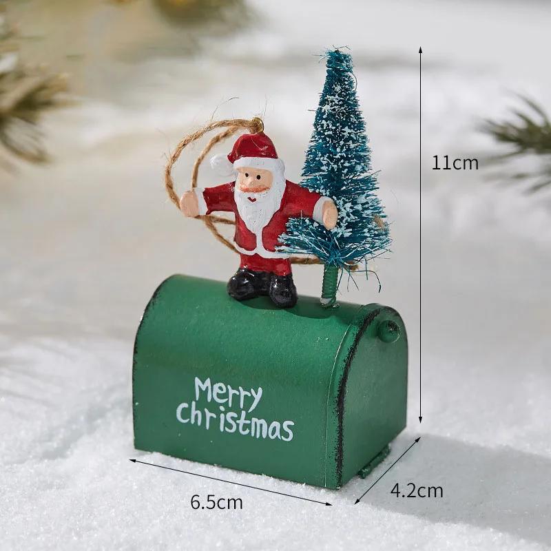 New Christmas Wrought Iron Decorative Cabin Mailbox Indoor And Outdoor Decorations, Bar, Shopping Mall Window Ornaments