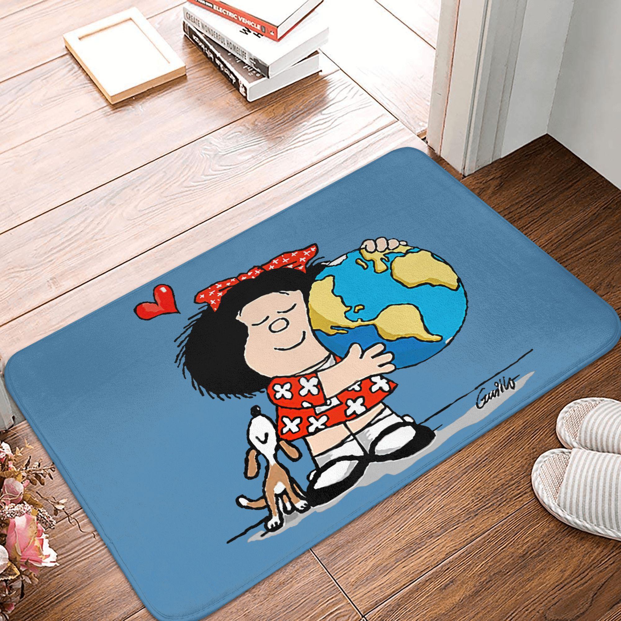 

Quino Comic Cartoon Mafalda Doormat Non-Slip Entrance Bathroom Kitchen Floor Door Mats Toilet Carpet Rug 40cmx60cm