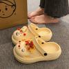 Niche cartoon cute outer hole shoes women's summer new thick-soled non-slip breathable bag head cool slippers soft