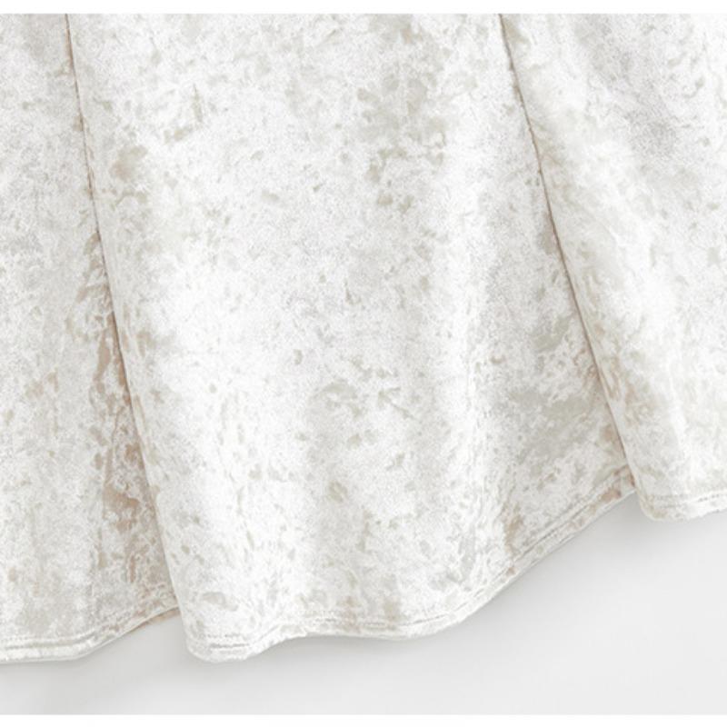 Золотая бархатная плюшевая утолщенная юбка с высокой талией для женщин — фото 10